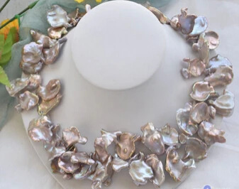 

Jewelr 004724 LAVENDER BAROQUE lamina KESHI REBORN PEARL NECKLACE