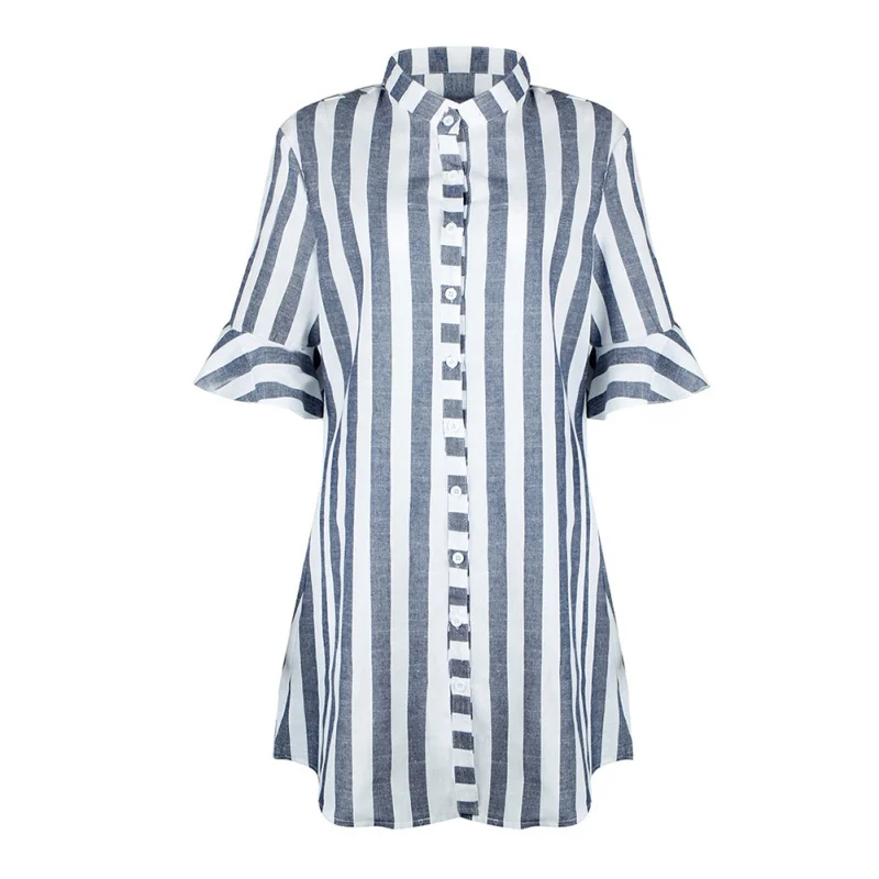 Efinny المرأة الصيف فستان الشمس vestidos مخطط زر مثير أنيقة اليومية dess أنثى