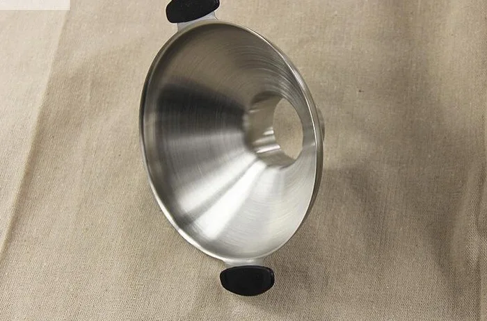 Large diameter thick funnel 304 stainless steel wine funnel oil pickle powder filling