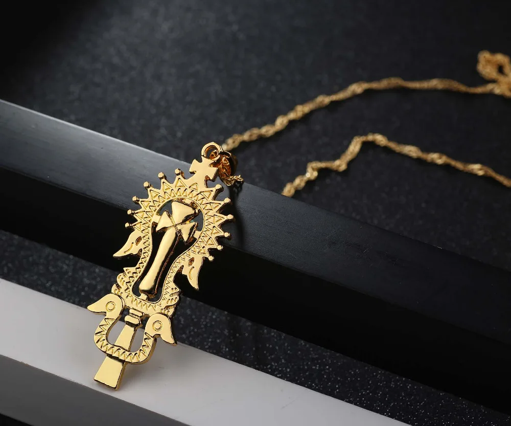 Shamty украшения Африки, Эфиопский крест, кулон, ожерелья, цвет чистого золота, цепи, ожерелья для женщин и мужчин S30007