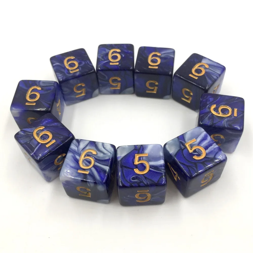 

rollooo Dice 10pc/set D6 Mix color Digital Dice Rpg dice