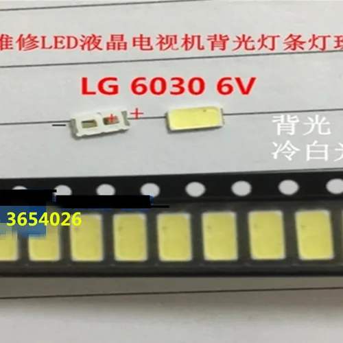 200Pieces/lot LEDs working for LG 6030 6V 0.5W 80MA repair LG LED strip Cold white light Pakistan