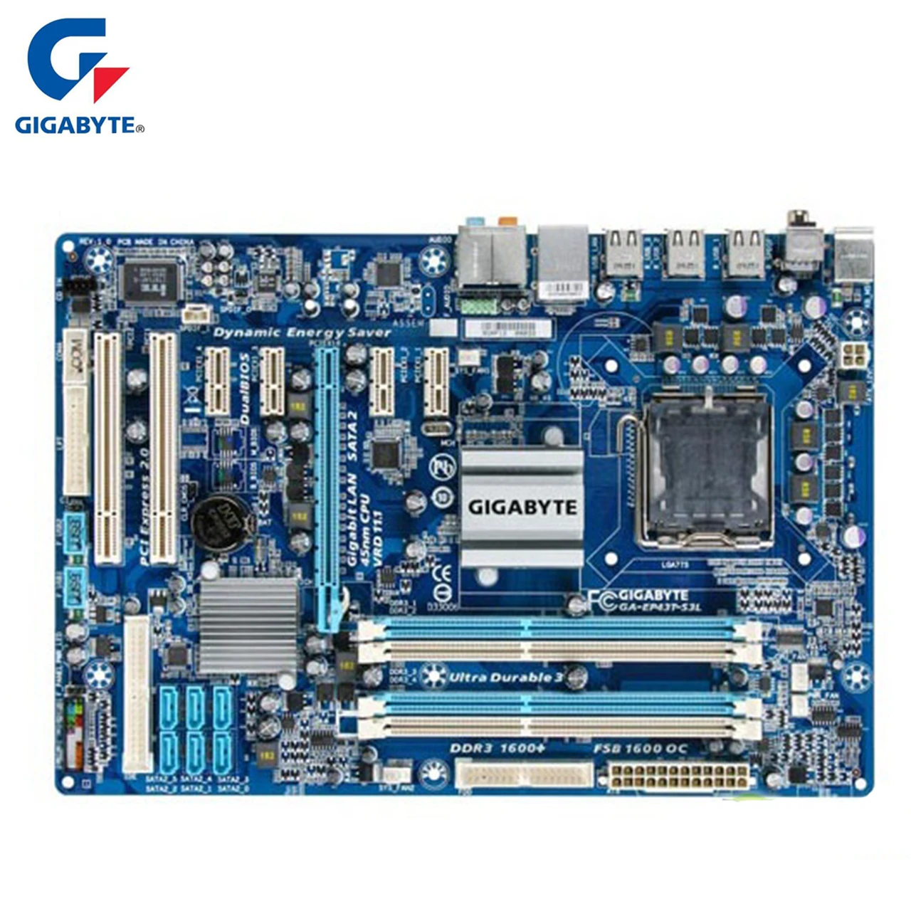 Материнская плата Gigabyte LGA 775 DDR3 USB2.0 16 ГБ для Intel P43 настольных ПК SATA II системная