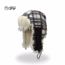 Зимние меховые шапки-бомберы с защитой от холода и снега, шапка Lei Feng, пара теплых маленьких клетчатых зимних шапок