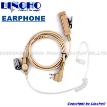 Hidden color PTT and mic walkie talkie covert acoustic clear tube earpiece P040 P080 P100 P110