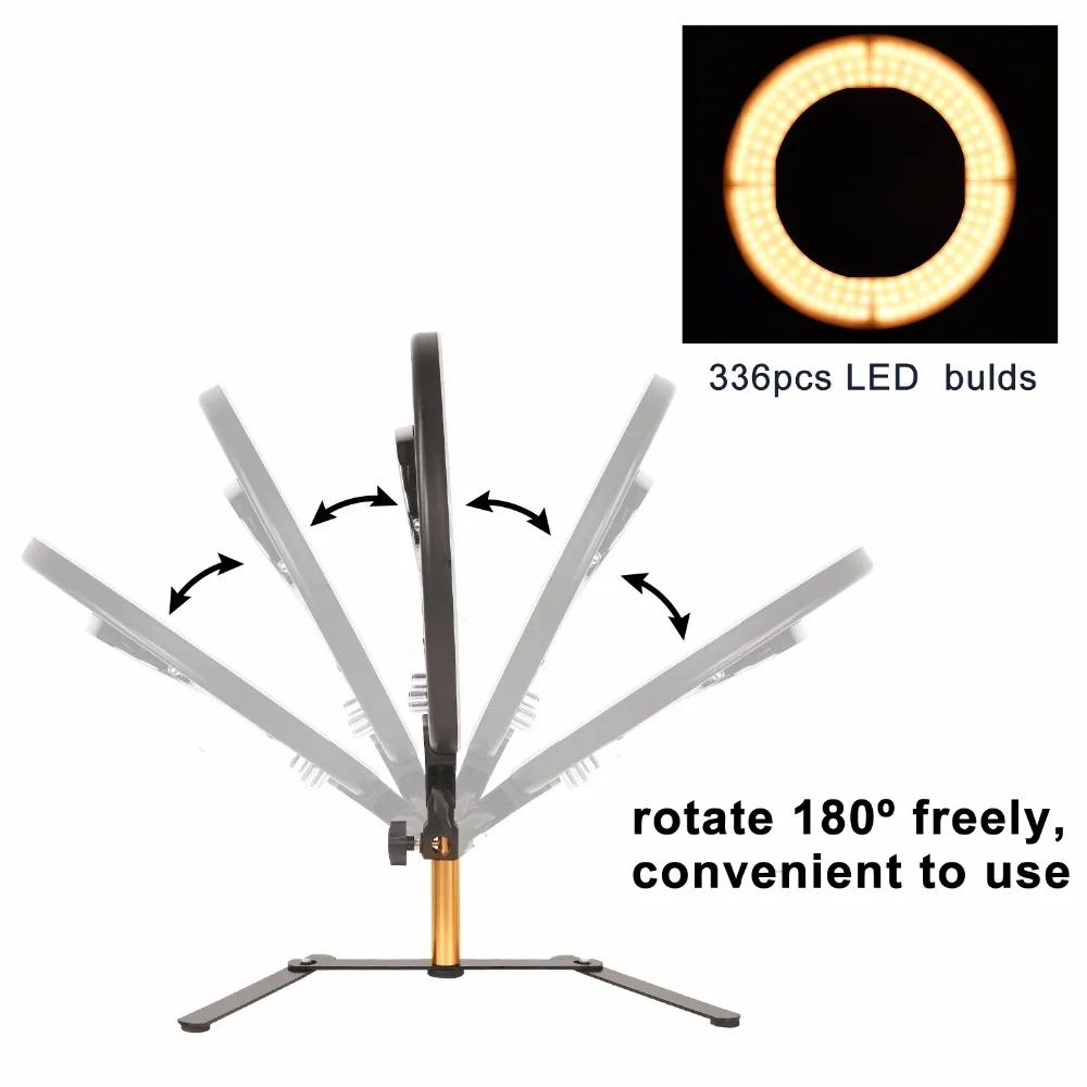 Светодиодный светильник-кольцо с подставкой для селфи, светильник для макияжа s 40 W, лампа для фотосъемки, лампы для камеры, фотостудии, телефона, видео, YouTube, Vlogger