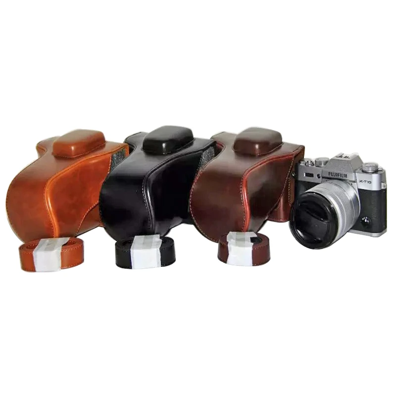 PU кожаный чехол для Fujifilm Fuji X-T10 XT10 18-55 мм 16-50mmII камера сумка черный коричневый