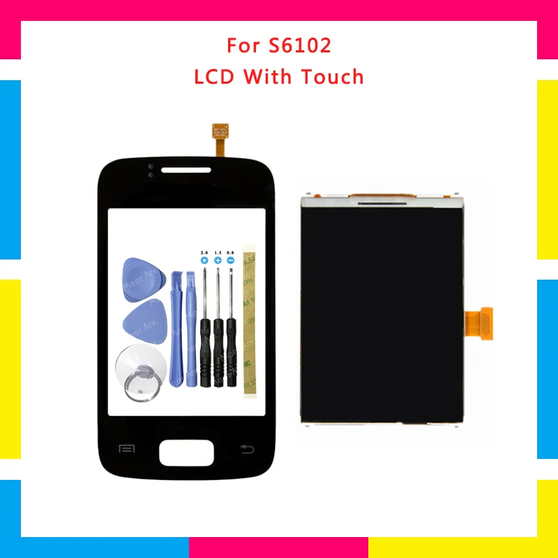 

High Quality LCD Display With Touch Screen Digitizer Sensor Panel For Samsung Galaxy Y Duos S6102 + Tools