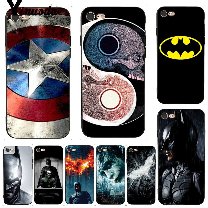 

Yinuoda For iphone 7 6 X Case Marvel Super Hero Batman Iron Man Admirable Phone Case for iPhone X 6 7 6s 7plus 8 8Plus 5 5S 5C