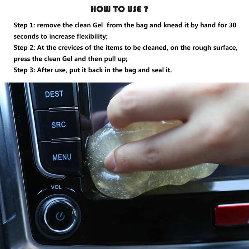 Car Clean soft rubber car suppliesinterior For BMW Benz air conditioning air outlet dust universal removal clean Gel (5)