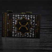 Черная матовая металлическая карточка вырезанный логотип переменный qr-код Выгравированный Принт золото