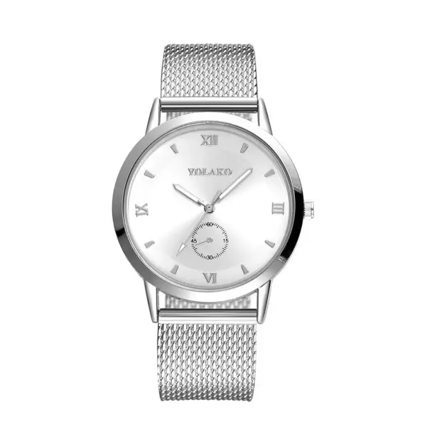 Fashionable High Hardness Glass Mirror Men And Women General Mesh Belt Watch lad Fashionable High Hardness Glass Mirror Men And Women General Mesh Belt Watch lad
