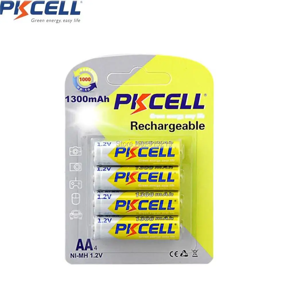 4Pcs/1Card 2A Batteries Ni MH AA 1.2V Rechargeable Battery Capacity For