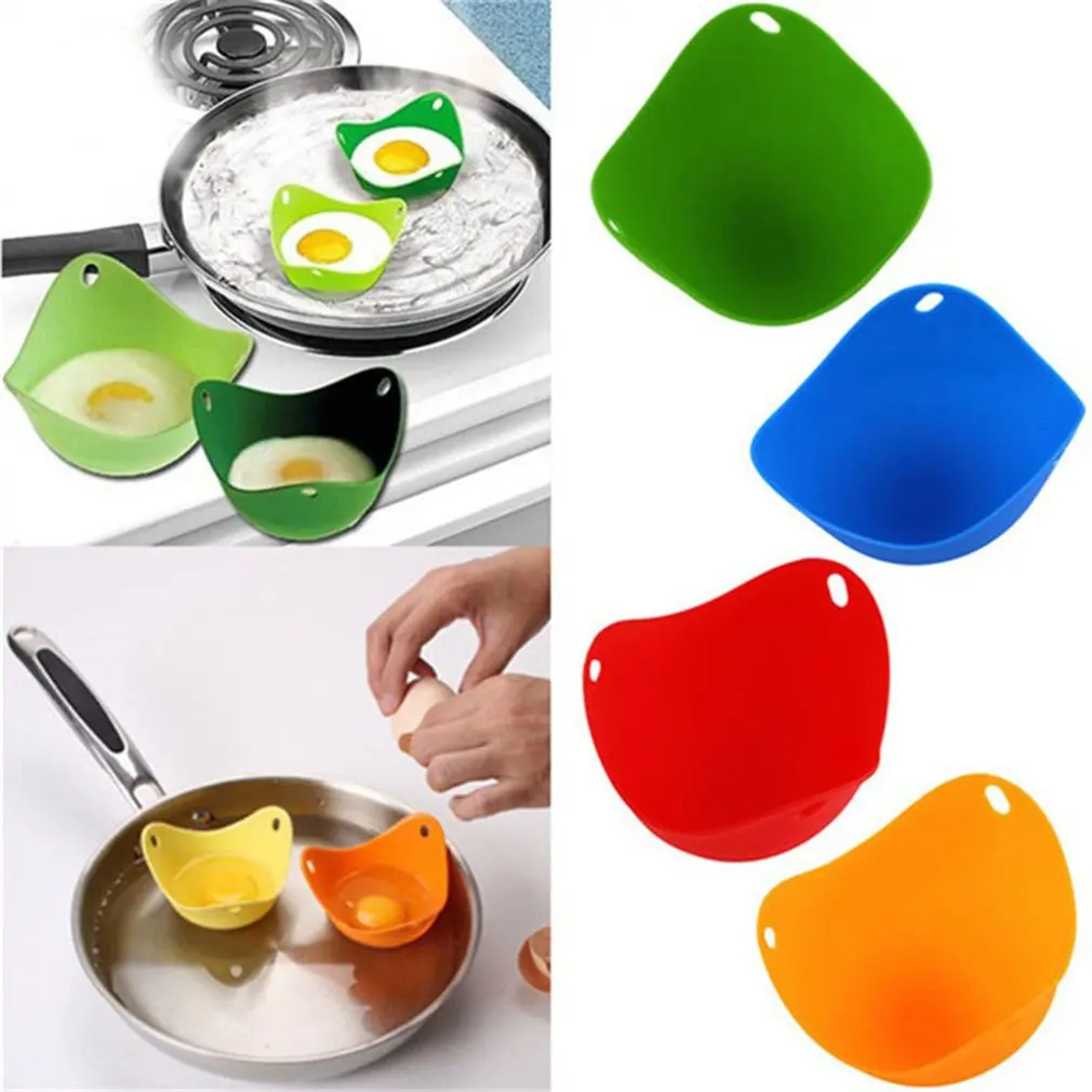 Cooking Perfect Poached Eggs Colorful Extra Thick Silicone Egg Poacher Molds-Set of 6 Egg Poacher Cups