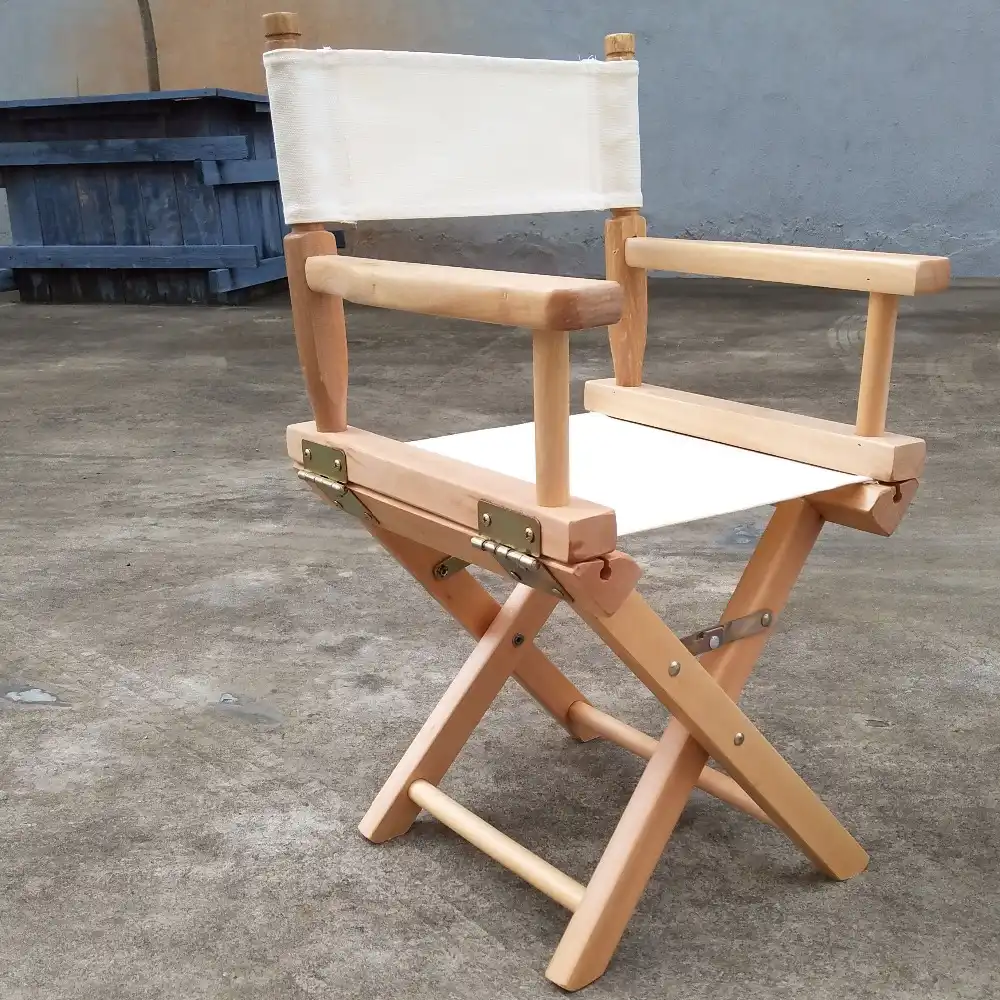 Kid Size Directors Foldable Chair In Canvas Fabric With Beech Wood Kid Size Directors Foldable Chair In