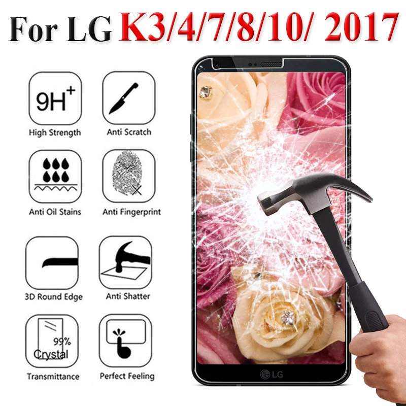

Protective Glass On For LG K7 K8 K10 2017 Screen Protector K3 K4 K20 Plus k 7 8 10 20 7K 8K 10K Tremp Sheet 9H HD Tempered Glas