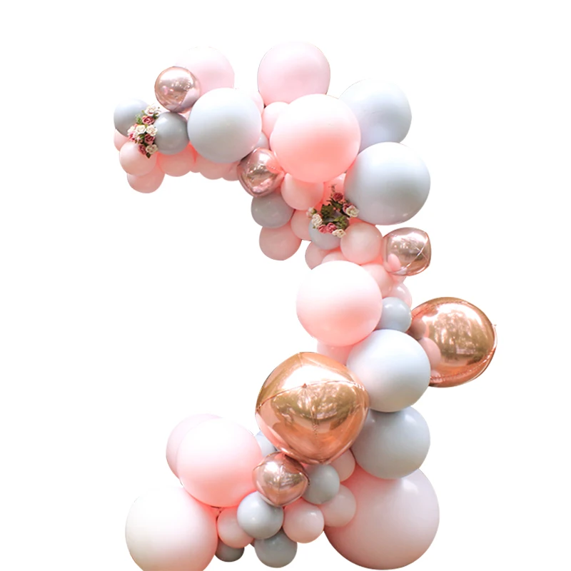 

Birthday Party Pink Balloon Wedding Balloon Garland kit Bridal Shower Arch 4D Rose Gold Balloon Banner Pink & Gray baby showers