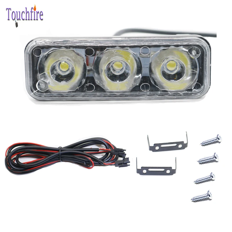 

2PCS/Lot Waterproof Car High Power Aluminum 3 LED Daytime Running Lights with Lens DC 12V Super White 6000K DRL Fog Lamps for VW