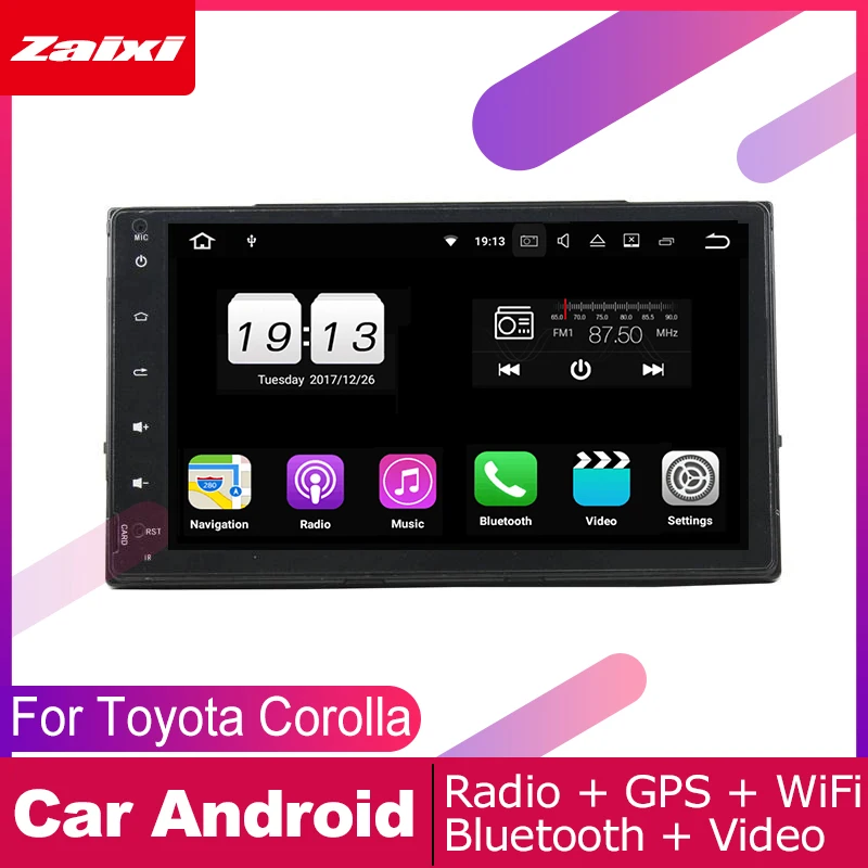 

ZaiXi 2 DIN Auto Player GPS Navi Navigation For Toyota Corolla 2017~2019 Car Android Multimedia System Screen Radio Stereo