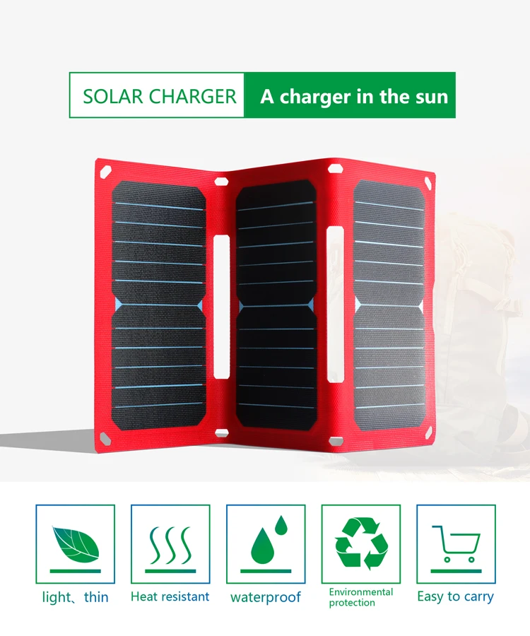 SUNPOWER 21W Солнечная Складная Сумка 5V Наружное складное солнечное зарядное устройство 2 USB выход максимум 4.2a