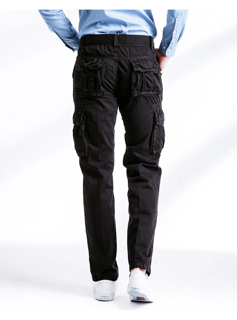 Woodvoice бренд Для мужчин s Брюки-карго Повседневное работы брюки на открытом воздухе хлопок мульти карман джоггеры Для мужчин длинные брюки
