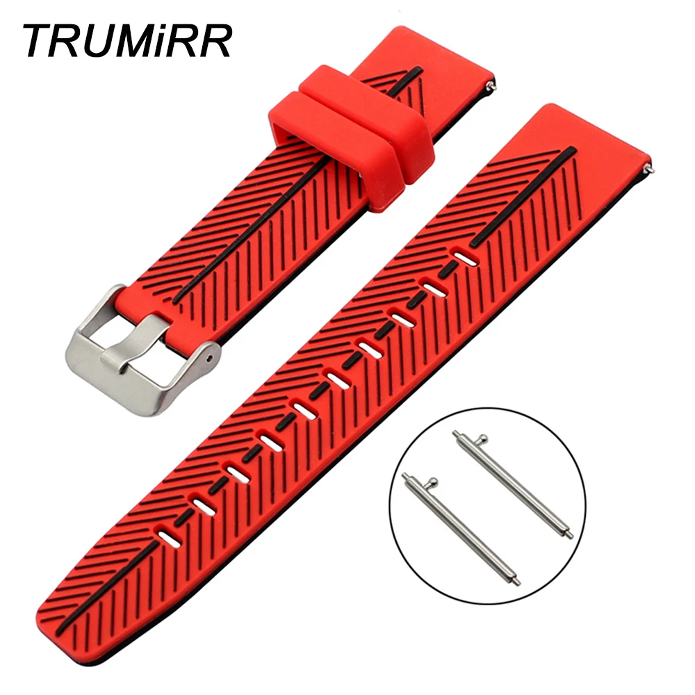 Ремешок силиконовый быстросъемный для часов Timex Diesel CK Armani AR двухцветный
