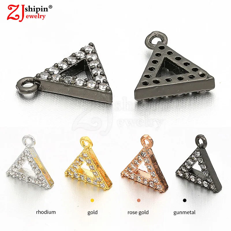 

2018 NEW Popular Triangle Cubic Zirconia CZ Necklace Pendant Jewelry Accessories DIY Bracelet Earrings Making