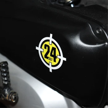 

2PCS Reflective Motorcycle Racing Stickers Cross Target 24 Car Stickers for Toni Elias 24