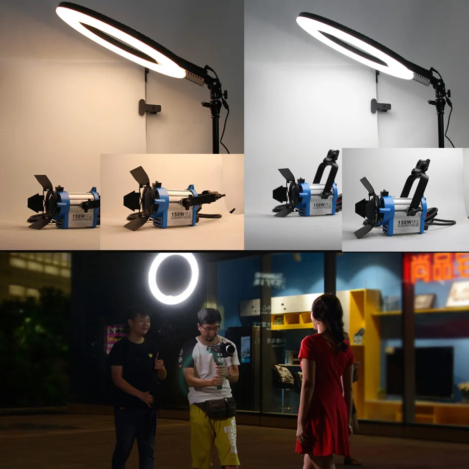 Плавная затемнения светодиодный кольцо Light + Батарея крепление + сумка + подставка для видео студия Selfie пленочной фотографии оборудования CD15
