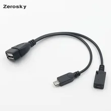 Zerosky 2 в 1 OTG адаптеры Micro USB Мужской Женский USB Женский Кабель OTG адаптер для samsung Xiaomi Andriod Phone