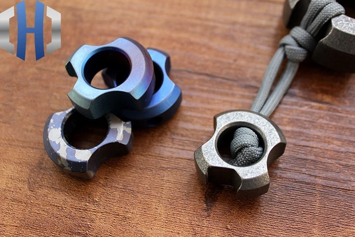 

Titanium Alloy TC4 Knife Beads Opener Paracord Tube Zipper Pull Parachute Cord Beads Outdoor Parachute Cord EDC Multi Tools