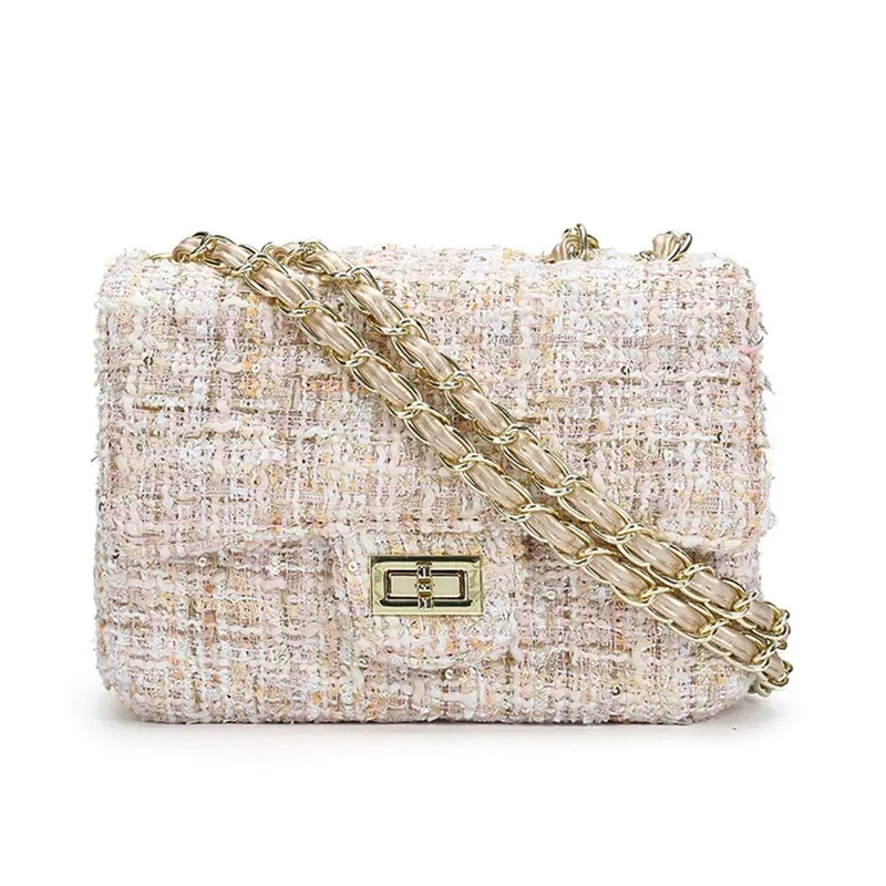 Winter New Crossbody font b Bag b font Woolen font b Brand b font Designer Flap