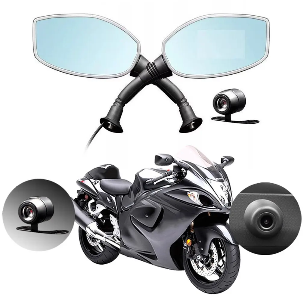 

Motorcycle Rearview Mirror Camera DVR Auto Video Recorder Dash Cam Loop Recording Dual Lens Camcorder Support TF Card