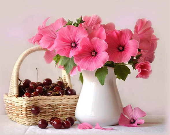 

3D Square Diamond Painting Basket Fruit Flower Cross Stitch Kits Diamond Mosaic Crystal Diamond Embroidery Patterns Rhinestones