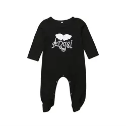 Для новорожденных мальчиков и девочек хлопок угол комбинезон с крылышками с длинным рукавом Детские комбинезоны одежда
