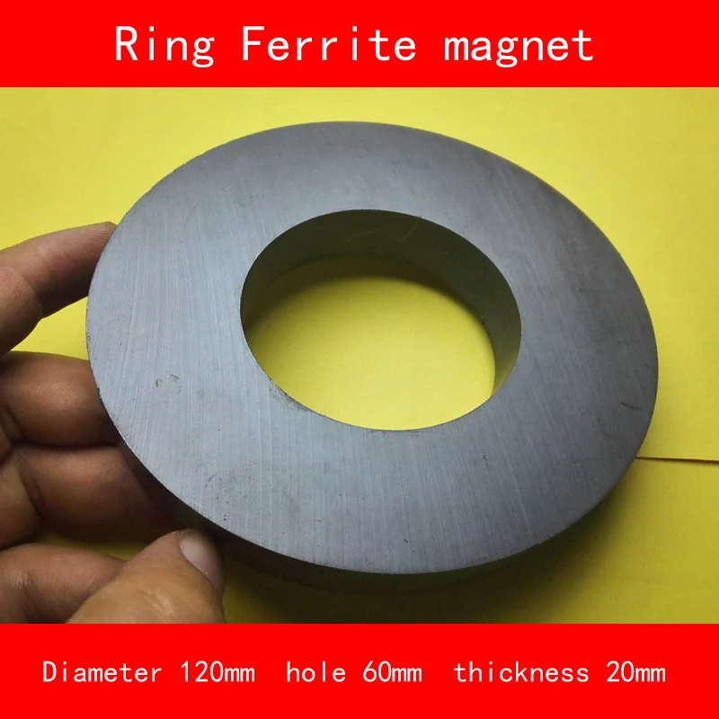 Наружный диаметр 120 мм Отверстие 60 мм толщина 20 мм Рабочая температура от-40 до+ 220 Цельсия постоянное кольцо ферритовый магнит