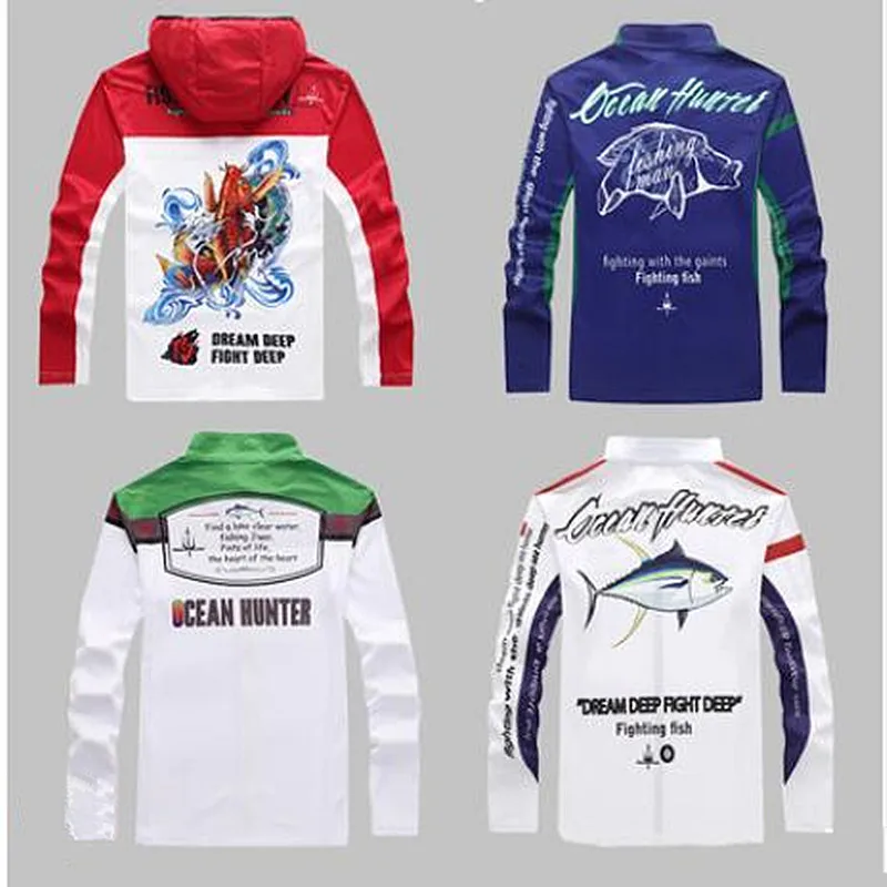 

New arrival men's fishing clothes breathable quick dry Anti UV 40+ Anti mosquit long sleeve Mens women fishing Shirts homme