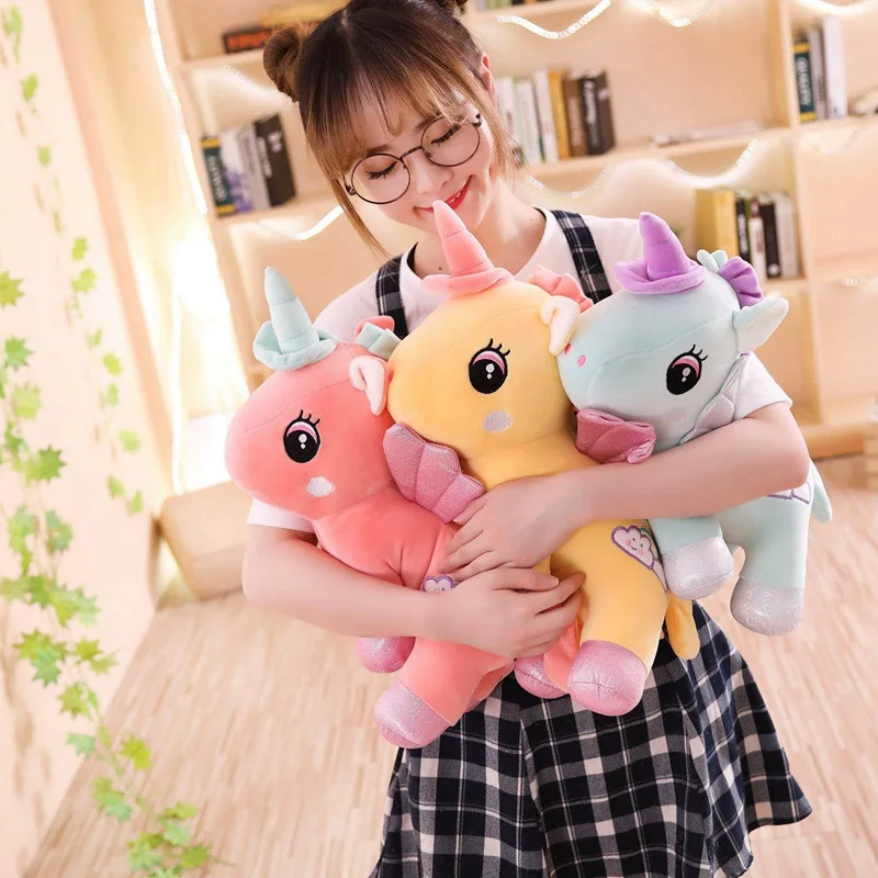 25/35 см Kawaii Плюшевые игрушечные единороги чучело игрушечная лошадь для детей мягкая кукла домашний Декор подарок любимым на день рождения