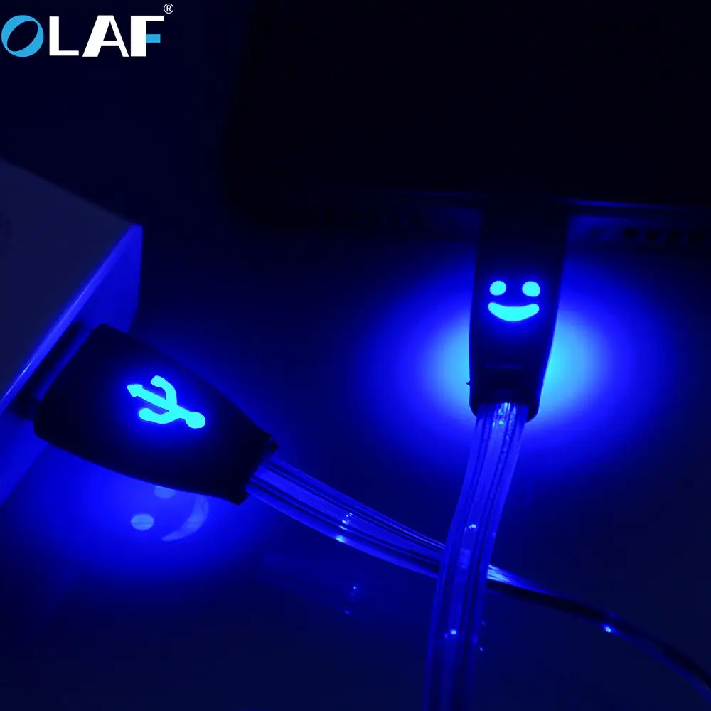 Кабель Micro USB OLAF 1 м светодиодный зарядный кабель для передачи данных Samsung Xiaomi Huawei