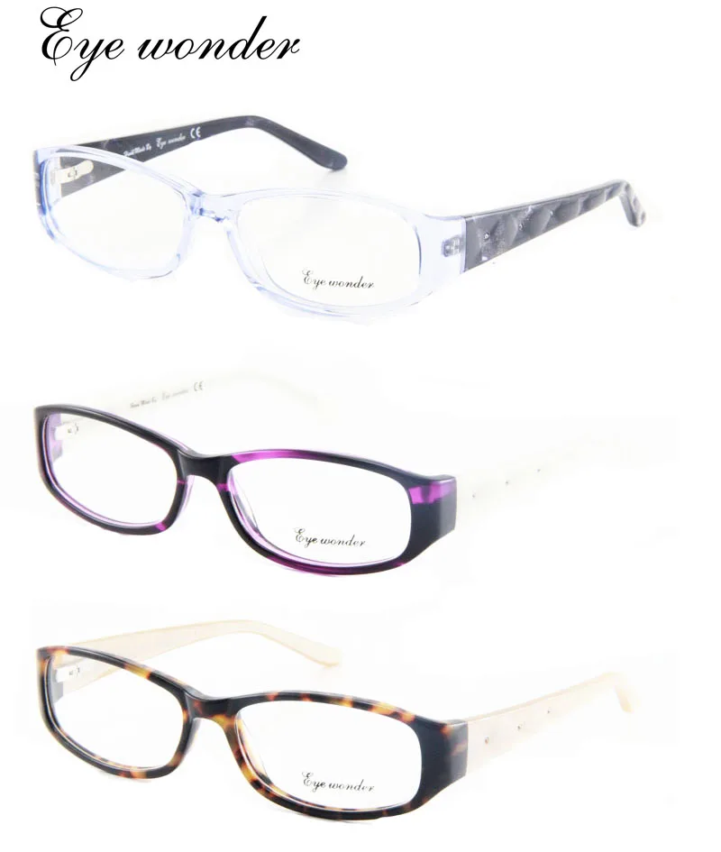 

Eyes wonder Women's Classical Hand-made Crysta Bluel&Demi& Purple Acetate Frame Optical Glasses Frames Gafas de sol Bril