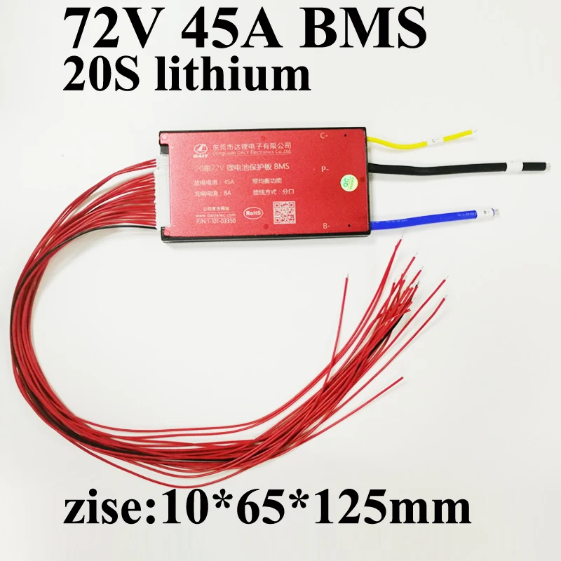 Защитная плата 20S 45A smart bms 20s 72v 40a pcb для полимерного Li-Ion 20s1p 1500w 2000w 3000w ebike мотор |