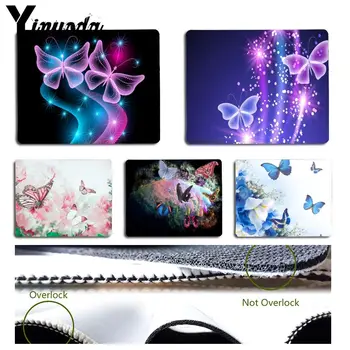 

Yinuoda Blue Butterfly Flower Gamer Speed Mice Retail Small Rubber Mousepad Size for 18x22cm 25x29cm Rubber Mousemats