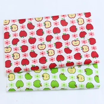 50x160cm Zakka Cotton Fabric Cartoon Apple Print Cloth for Sewing Patchwork Cotton Fabrics  Baby Doll