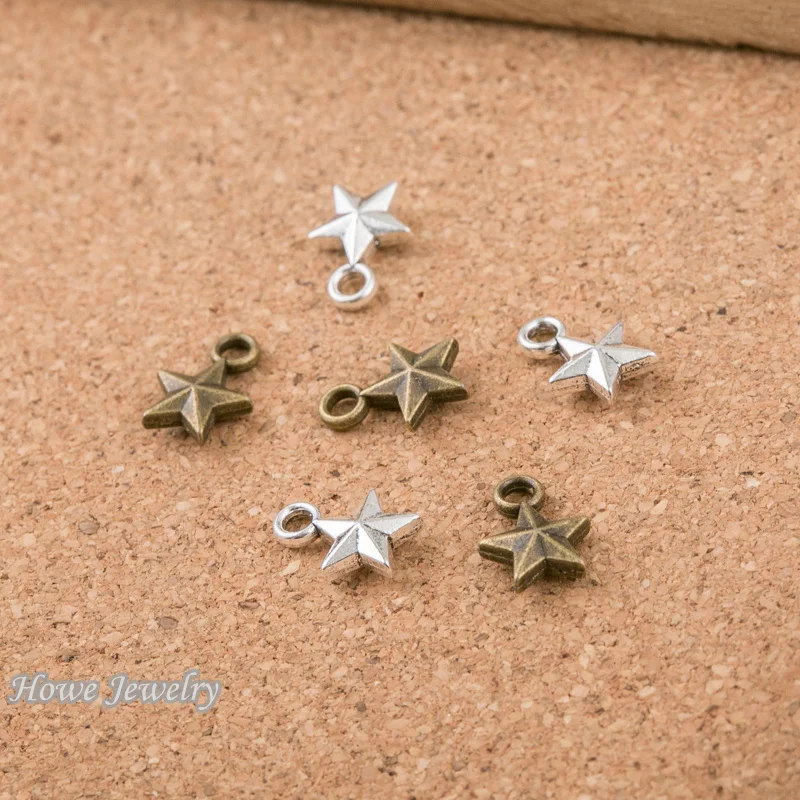 

55pcs vintage lovely star charms Pendant diy earring fit bracelet D097