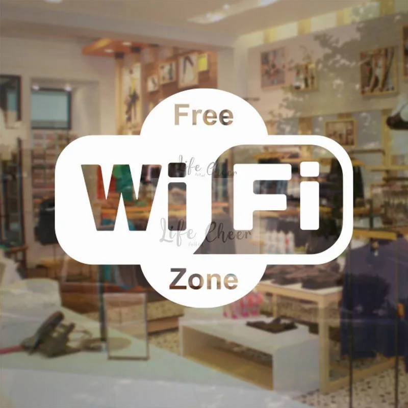 Details about   'Wifi Available' Indoor & Outdoor Vinyl Decal Sticker Office Cafe Home Wifi 