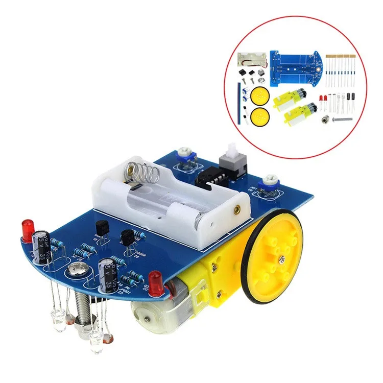 

D2-1 DIY Kit Intelligent Tracking Line Smart Car Kit Suite TT Motor Electronic Production Smart Patrol Automobile Parts DIY Kit
