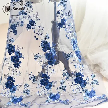 

130CM*30CM 6 colors can choose Peony embroidery lace patch applique Wedding dress diy lace fabric RS1250