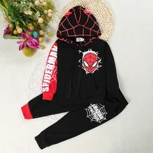 Spider Man Youngsters Clothes Set Boy Spider Man Sport Go well with Child Garments Set Hoodie jacket With Pant Boy Spiderman Costume YL193
