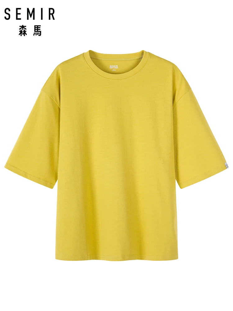 

SEMIR Short sleeve Tshirt men 2019 new comfortable round neck cotton bottoming tshirt trend loose t shirt summer clothing