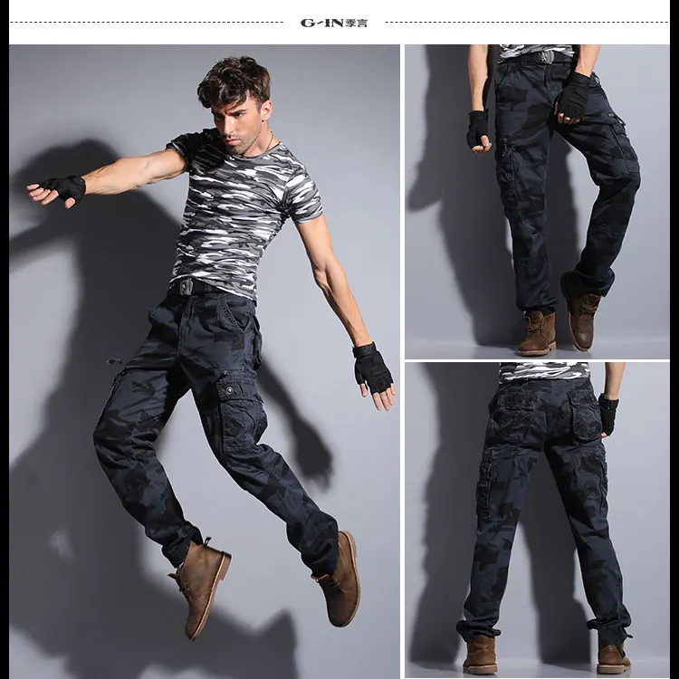 Камуфляжные брюки комбинезоны мужские брюки мужские свободные военные брюки повседневные брюки